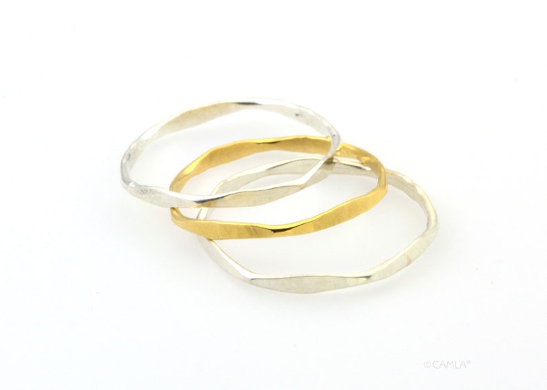 Gold Hexagon Stacking Ring image 3