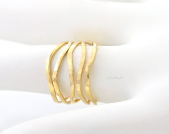 Gold Wavy Stacking Ring