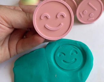 Emotions Play Dough Stamps: Montessori Sensory Play, Kinetic Sand