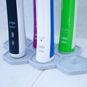 Electric Toothbrush Drip Tray Stand Holder, 1,2,3,4,5,6 Bathroom Organiser Decor Marble