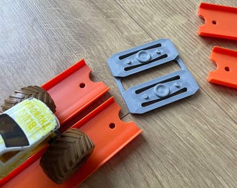 Hot Wheels Track Connector: Two-Lane & Monster Truck Compatible (Set of 4)