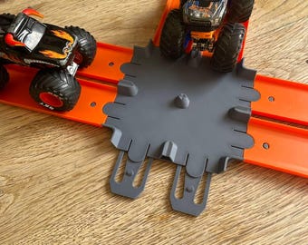 2-Lane Crossroads Track Connector: Hot Wheels & Monster Truck Compatible