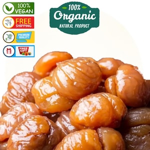 Chestnut Candy,Turkish Candied Chestnut in Syrup,Marron Glace,Traditional Desserts,Natural Desserts,Gift-500 gr/ jar 16-18 pcs-FREE SHIPPING