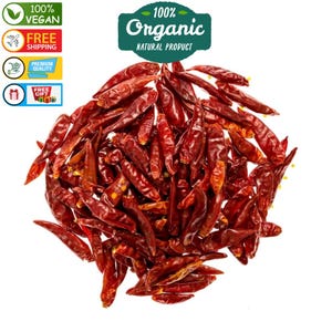 Organic Red Whole Dried Hot Pepper,Sun Dried Chili Pepper,Natural Dried Cayenne Pepper,Spicy Spice Seasoning,Extra hot-200 gr-FREE SHIPPING