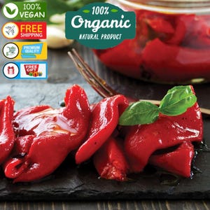 Roasted Red Pepper Pickle: 100% Pure, Organic, Vegan - 680 gr