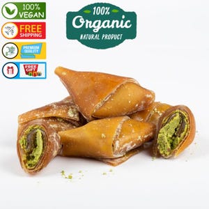 Dried Layers of Organic Mulberry Pulp Filled with Pistachio,Muska Dessert,Natural,Healthy Pestil Snack,Turkish Delight,Vegan-FREE SHIPPING