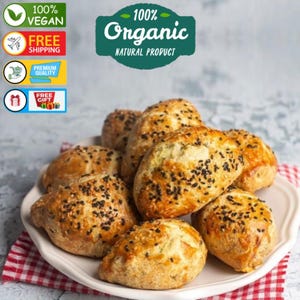 Dill and Cheese Pogaca,Turkish Breakfast Bread,Gourmet Cheese Pie,Homemade Cheese Filled Pockets,Cheese Pastries,Savory Snack, FREE SHIPPING