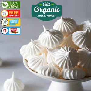 Vanilla Meringue Cookies: Sugar Crystal Infused, Additive-Free, Wedding Favor