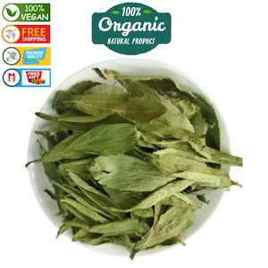 Dried Organic Stevia Leaf: Natural Herbal Tea, Sugar Substitute (100 gr)