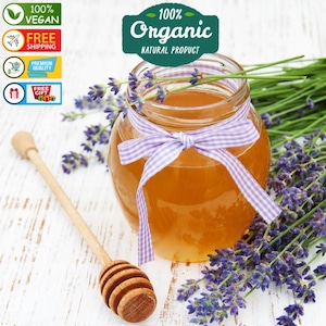 Türkischer natürlicher Lavendelblüten Honig, Premium Bio-Honig, Vegan, Gesund, Bio, Pure Special, Bienen- und Öko-Produktion, 460 gr KOSTENLOSER VERSAND