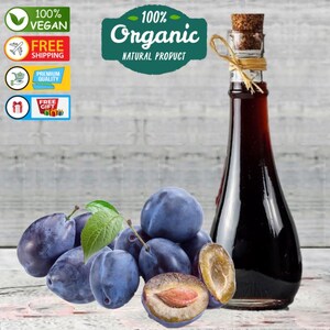 Organic Plum Syrup: Natural Molasses, Vegan Salad Dressing - 250ml