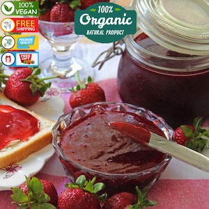 Marmelade de fraises biologique,Marmelade de fraises de Méditerranée,Aliments authentiques,Saveur traditionnelle et gastronomique,confiture,Snacks sucrés LIVRAISON GRATUITE