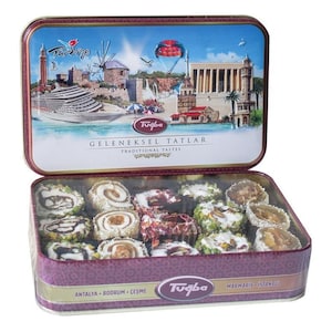 Handmade Turkish Delight Assortment: Gourmet Flavors in Tin Box
