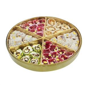 Mixed Turkish Delight with Walnuts & Pistachios: Gourmet Gift Box (430gr)