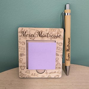 Post-it holder + pencil for teacher/master/atsem/nanny