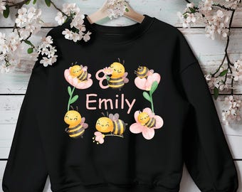 Bee Kids Shirt, Custom  Name and Age Bee Day Shirt, Birthday Kids Shirt, Birthday Girl Toddler T-Shirt, Gift For Girl,Granddaughter Birthday