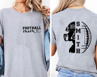Customized Football Mom Shirt, Football Mama Tee, Game Day Shirt, Football Season Shirt, Football Mom Shirt With Kids Name and Number