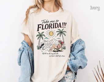 Comfort Colors Florida Vacation Shirt, Retro Beach T-Shirt, Summer Trip Shirts