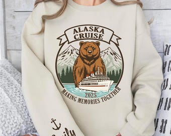 Custom Alaska Cruise Shirt, Gift for Cruise Traveler, Matching Family Trip Tee, Bear Boat Vacation Shirt, Summer Travel Outfit 2025