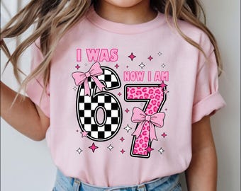 I Was 6 Now I'm 7 Shirt, Funny 7th Birthday Meme Sweater, 67 Tee