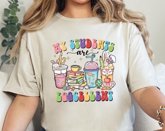 My Students Are Eggcellent Teacher Easter Shirt, Teacher Bunny Easter T-shirt, Easter Teacher Sweatshirt, Easter Teacher Appreciation Gift