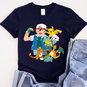 For Aileen, Pokemon Lover Shirt, Custom Back Print, Ash Ketchum Shirt, Cartoon Sweatshirt, 90s Pokemon Gift, Pokemon Fan Gift, Pokemon Lover