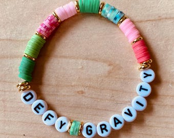 DEFY GRAVITY - Pink and Green Handmade Wicked Friendship Bracelet - Popular - For Good - Quality