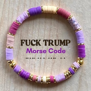 FUCK TRUMP MORSE Code Bracelet | Not My President | Resist | Dissent | Under His Eye | Still Sanders | AoC | Fighting Oligarchy