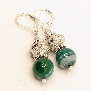 Earrings, Vintage, Bridesmaids, Green, White, silver Spring, Summer, Easter, Fall, Autumn, VividColors