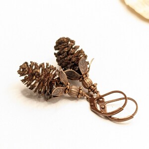 Vintage Drop Earrings Brown, Copper, Elegant Romantic Bridesmaids VividColors