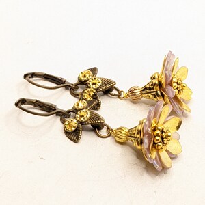 Earrings, Vintage, Bridesmaids, Antique, Bronze, Gold, Taupe, Boho Chic, Bohemian, Vividcolors