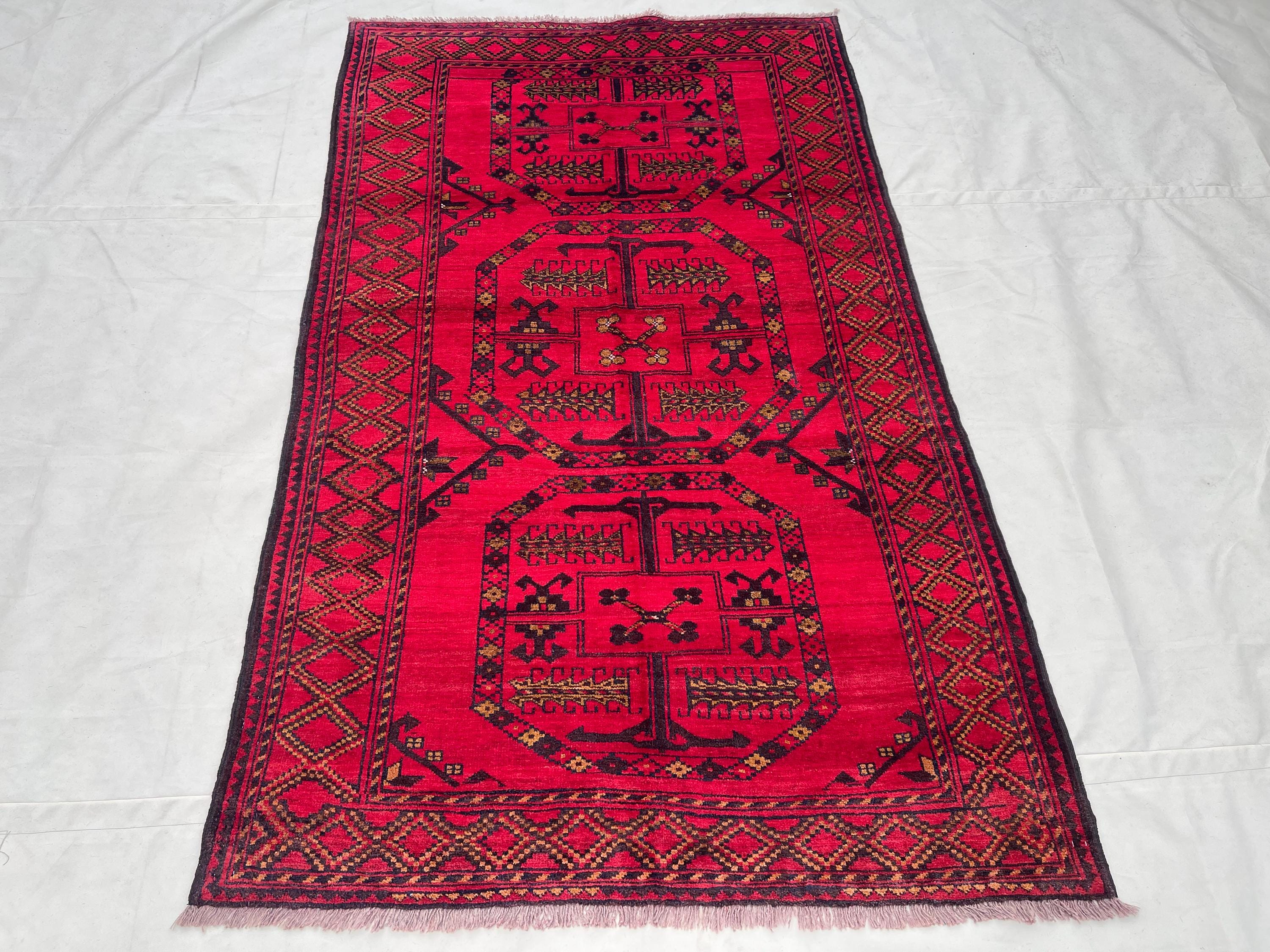 ♝vintage rug♝　196×106cm　バルーチラグ　アフガン　ギュル ♝vintage rug♝ 196×106cm バルーチラグ アフガン ギュル 【公式通販】