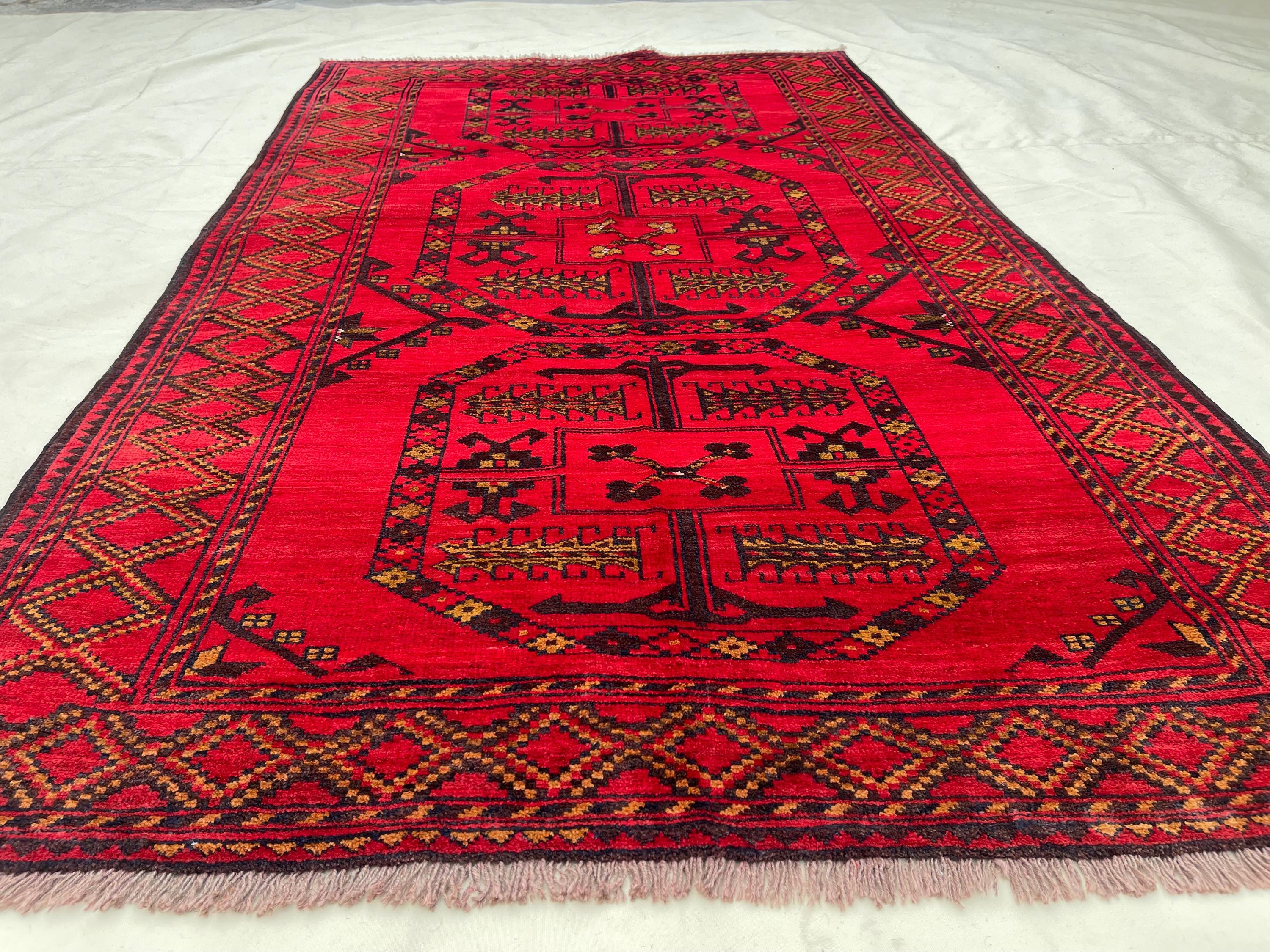♝vintage rug♝　196×106cm　バルーチラグ　アフガン　ギュル ♝vintage rug♝ 196×106cm バルーチラグ アフガン ギュル - メルカリ