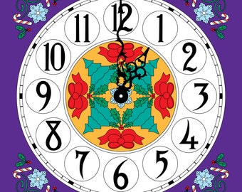 1 Holiday Greeting Card: Clock Face with "A Christmas Carol" Quote Inside