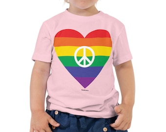 Toddler Peace and Love Pride Short Sleeve Tee