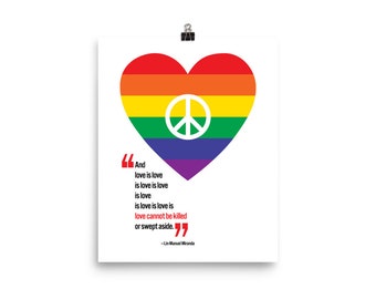 Pride Love Is Love Unframed 8 x 10 Poster