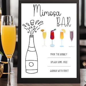 Modern Mimosa Bar Sign: Bridal & Baby Shower Decor (Digital Download)