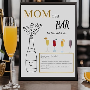 Minimalist Momosa Bar Sign: Bridal & Baby Shower Decor (Digital Download)