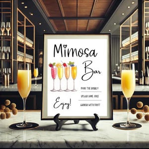Modern Mimosa Bar Sign: Bridal Shower Brunch Decor (Digital Download)