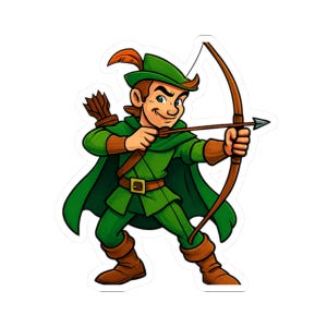 Robin Hood Sticker - Cartoon Archer Vinyl Decal