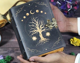 Tree of Life Lederbuch: Blanko-Buch der Schatten