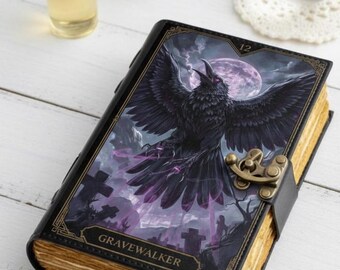 Rabenleder Grimoire – Gothic Buch der Schatten, Hexerei Tagebuch