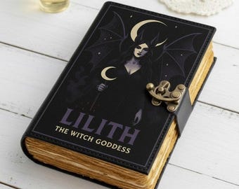 Diario de bruja de cuero: Libro de hechizos de Lilith, Grimorio, Libro de las Sombras