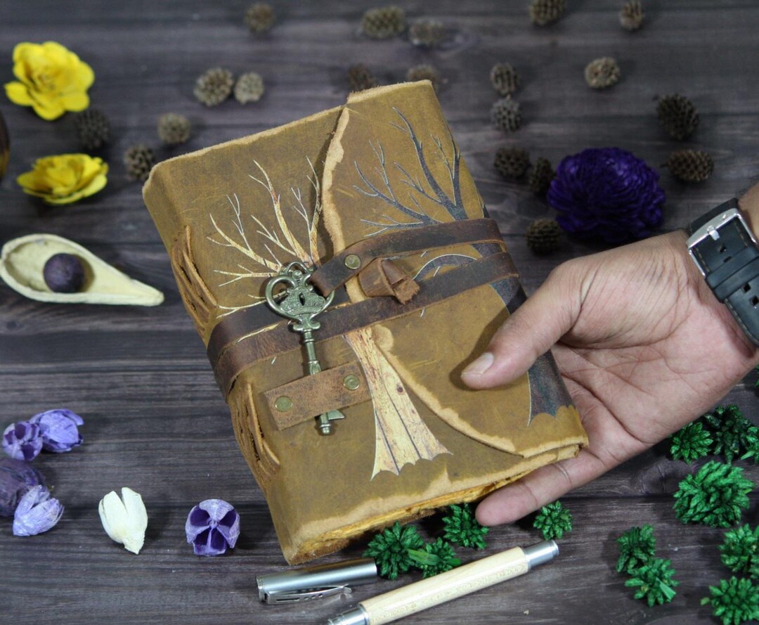 Handmade Leather Journal: Tree of Life Embossed, Vintage Style - Etsy