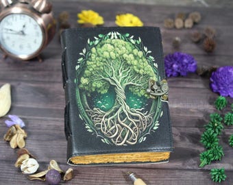Baum des Lebens Lederbuch: Vintage Zauberbuch, Skizzenbuch
