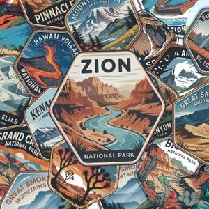 Explore More – 4-Pack of Waterproof National Park Stickers | Adventure Vinyl Decals for Water Bottles, Laptops, Coolers, and More