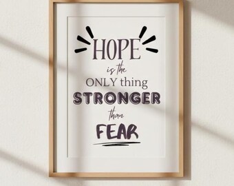 Hope Quote Art Print | Minimalist Inspirational Wall Decor (Digital Download)