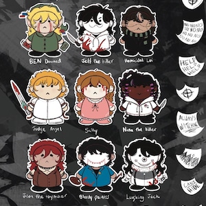 Cute creepypasta stickers [4 NEW]