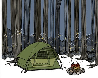 Camping Among the Tall Trees and Fireflies