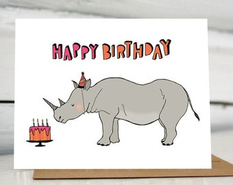 Rhinoceros Birthday Card